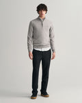 Superfine Lambswool Half Zip - Grey Melange