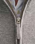 Superfine Lambswool Half Zip - Grey Melange