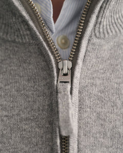 Superfine Lambswool Half Zip - Grey Melange