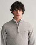 Superfine Lambswool Half Zip - Grey Melange