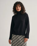 Superfine Lambswool Stand Collar - Black