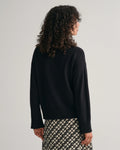 Superfine Lambswool Stand Collar - Black