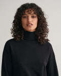 Superfine Lambswool Stand Collar - Black