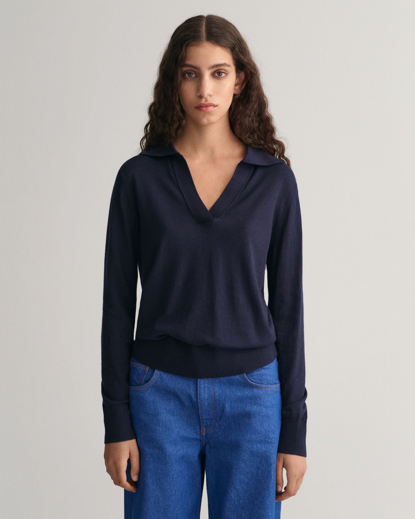 Fine Knit Rugger - Evening Blue