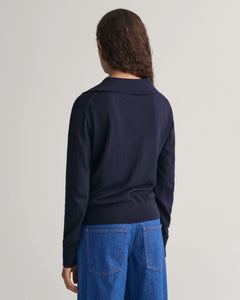 Fine Knit Rugger - Evening Blue