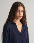 Fine Knit Rugger - Evening Blue