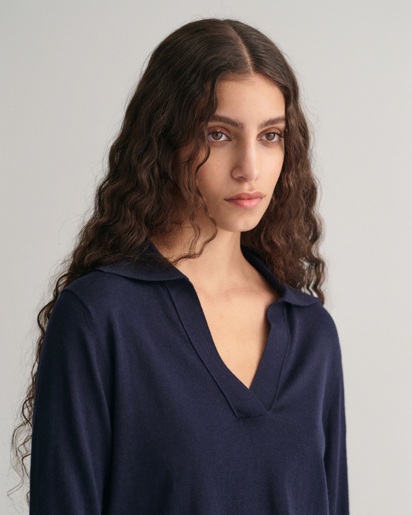 Fine Knit Rugger - Evening Blue