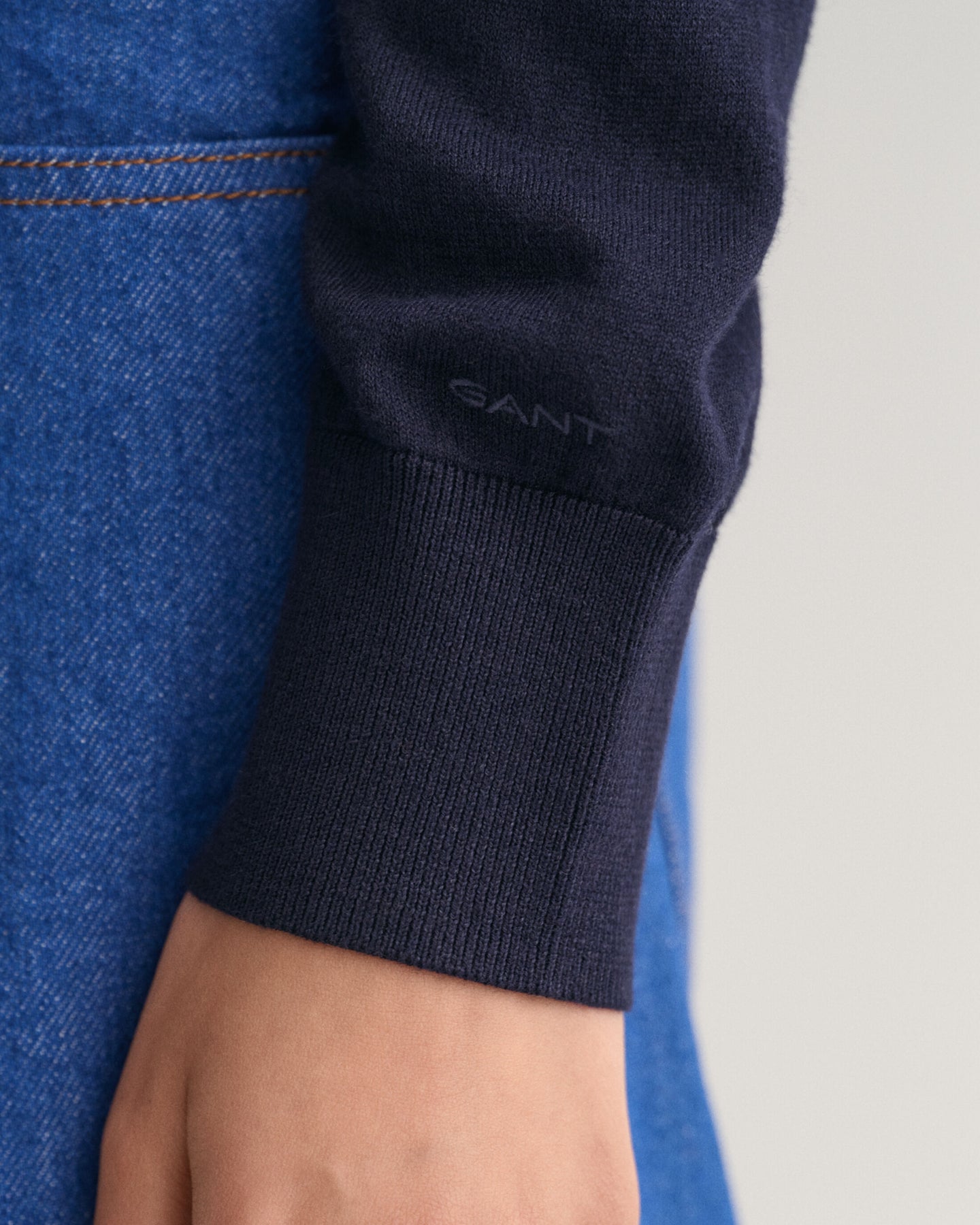 Fine Knit Rugger - Evening Blue