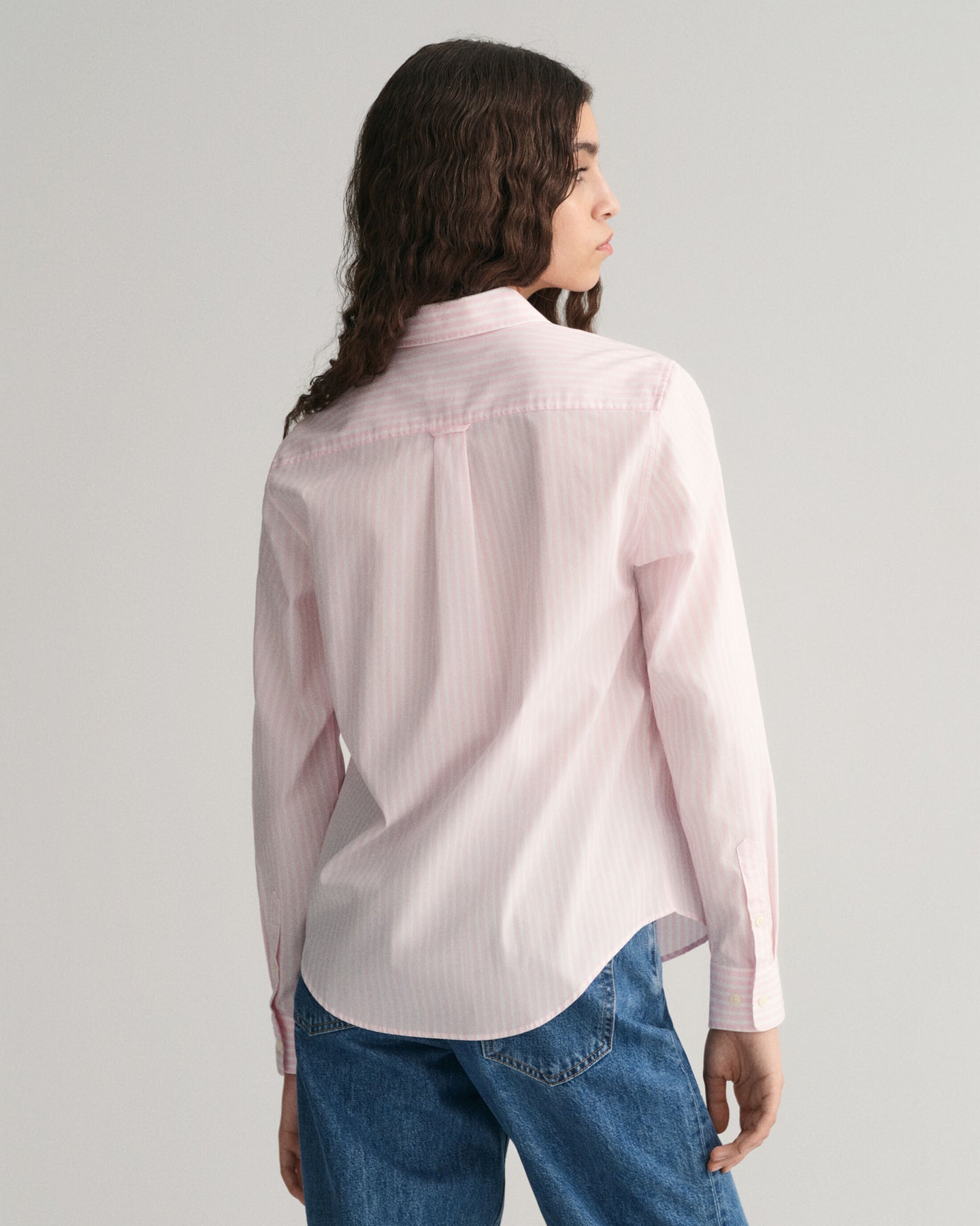 Reg Poplin Striped Shirt - Light Pink
