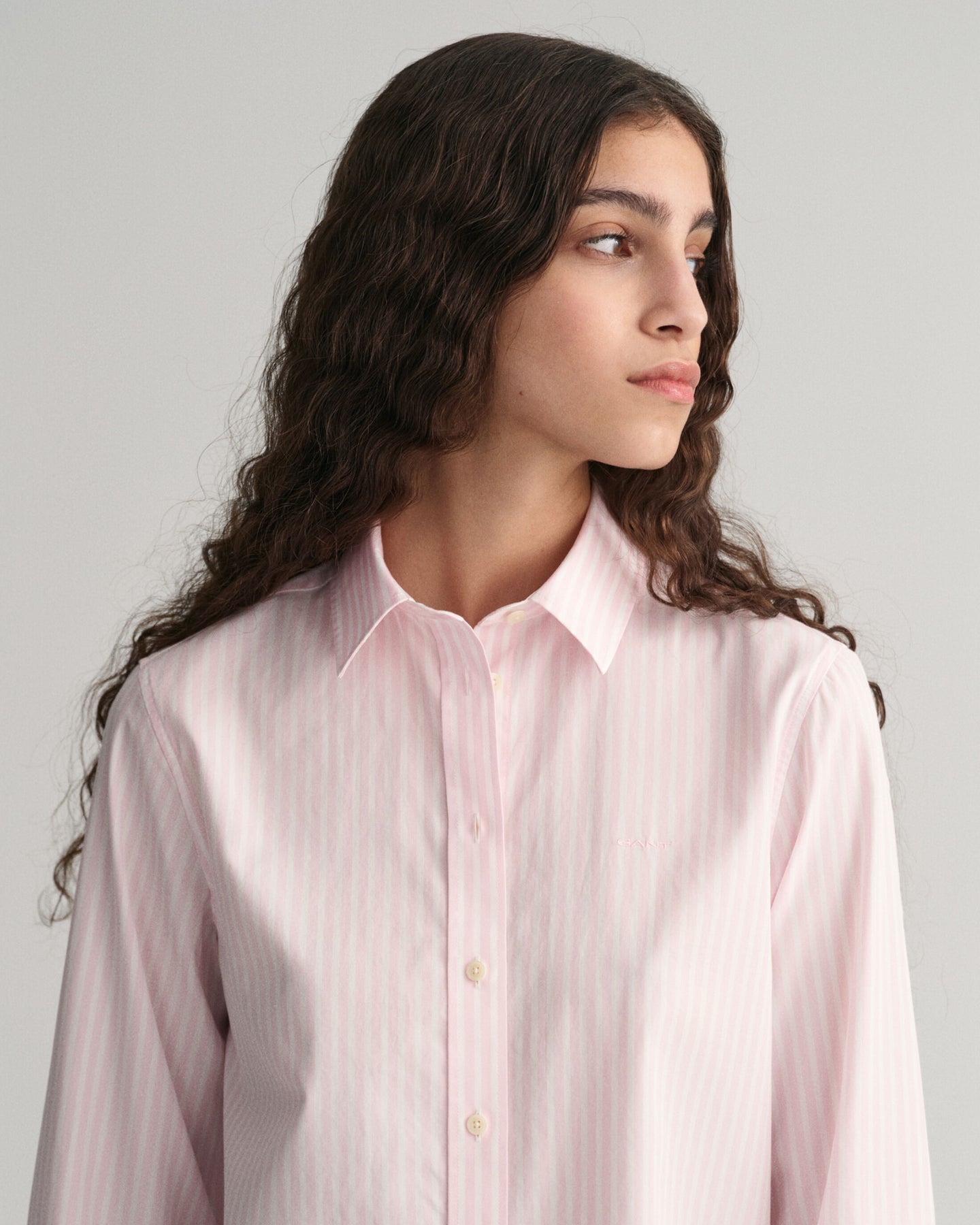 Reg Poplin Striped Shirt - Light Pink