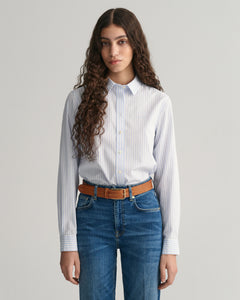 Reg Poplin Striped Shirt - Light Blue