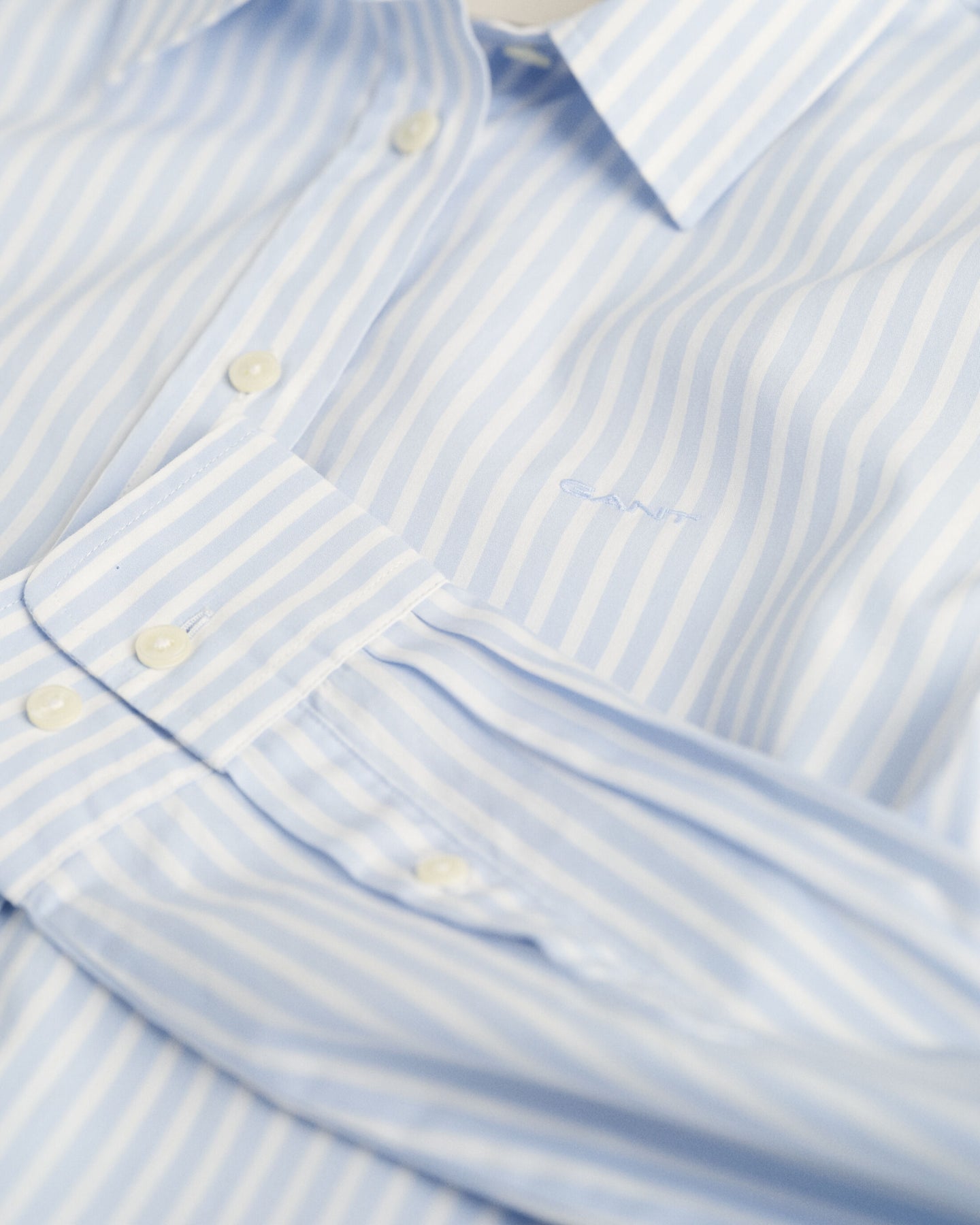 Reg Poplin Striped Shirt - Light Blue