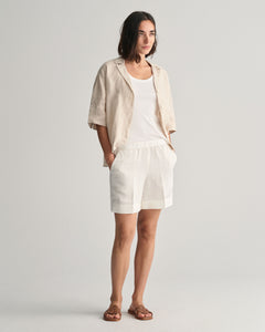 Rel Linen Blend Pull On Shorts - Eggshell