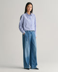 Rel Cropped Striped Shirt - College Blue