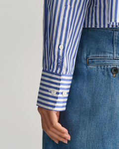 Rel Cropped Striped Shirt - College Blue