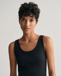 Slim Ribbed Tank Top - Black