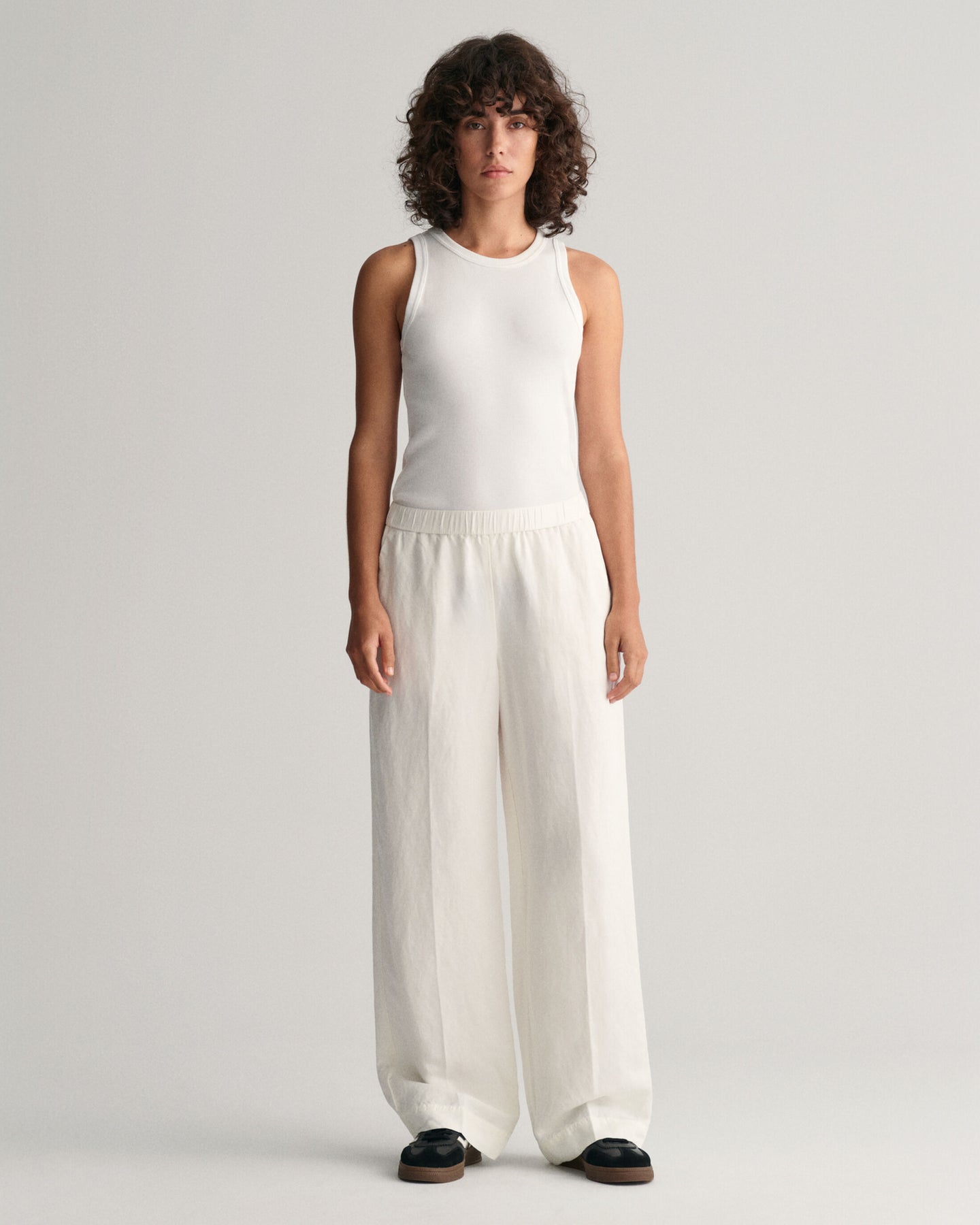 Rel Linen Blend Pull On Pants - Eggshell