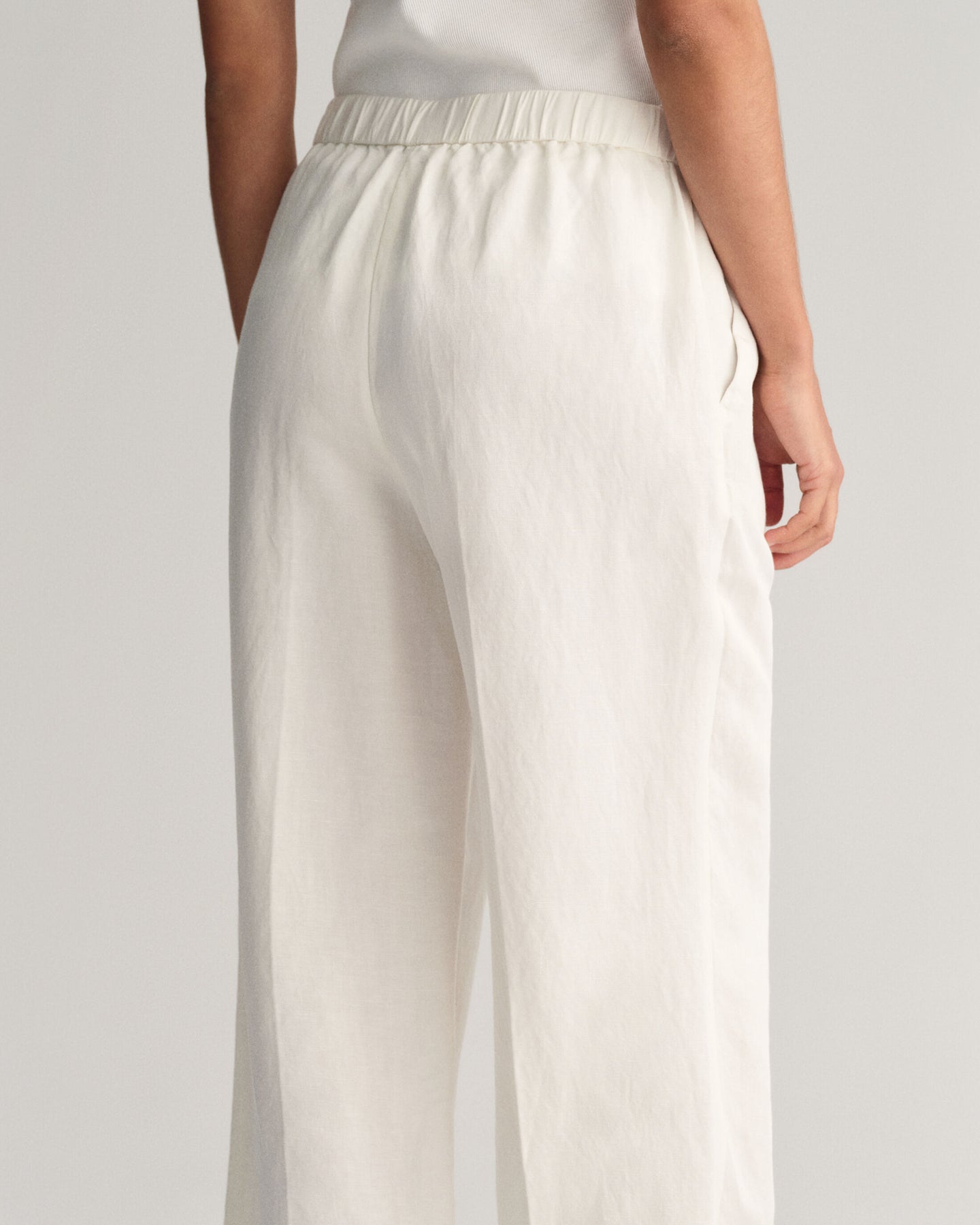Rel Linen Blend Pull On Pants - Eggshell