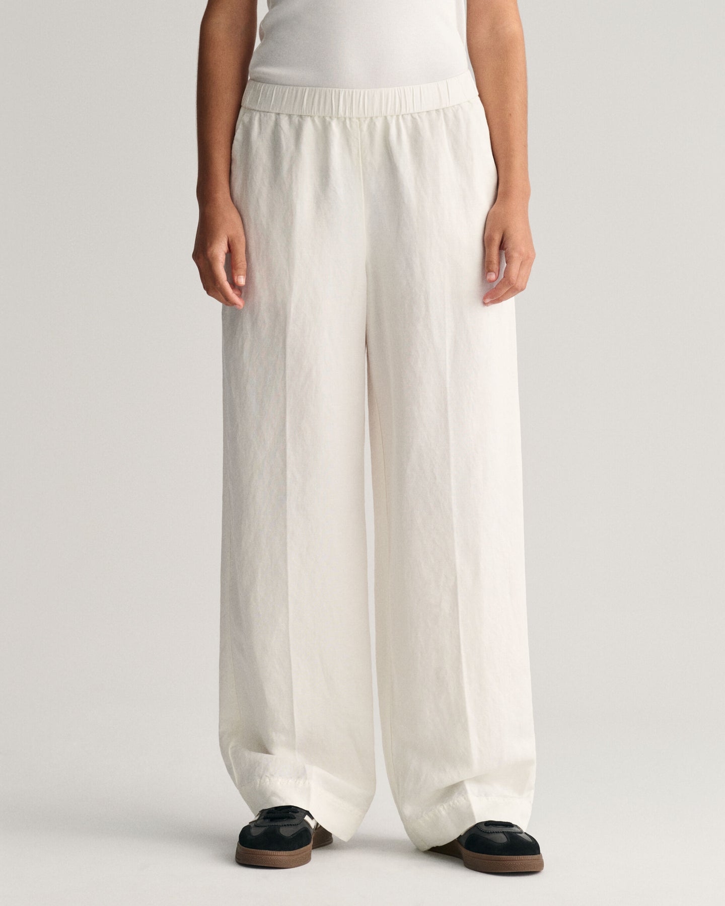 Rel Linen Blend Pull On Pants - Eggshell