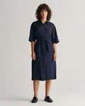 Rel Linen Ss Shirt Dress - Evening Blue
