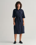 Rel Linen Ss Shirt Dress - Evening Blue