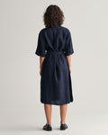 Rel Linen Ss Shirt Dress - Evening Blue