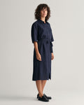 Rel Linen Ss Shirt Dress - Evening Blue