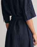 Rel Linen Ss Shirt Dress - Evening Blue