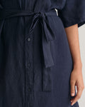 Rel Linen Ss Shirt Dress - Evening Blue