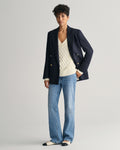 Textured Knit V-Neck - Cream