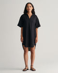 Rel Ss Linen Caftan - Ebony Black