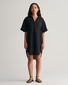 Rel Ss Linen Caftan - Ebony Black