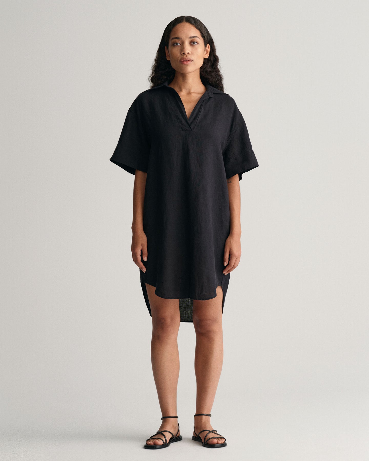 Rel Ss Linen Caftan - Ebony Black