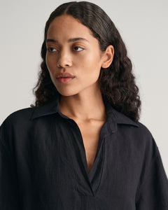 Rel Ss Linen Caftan - Ebony Black