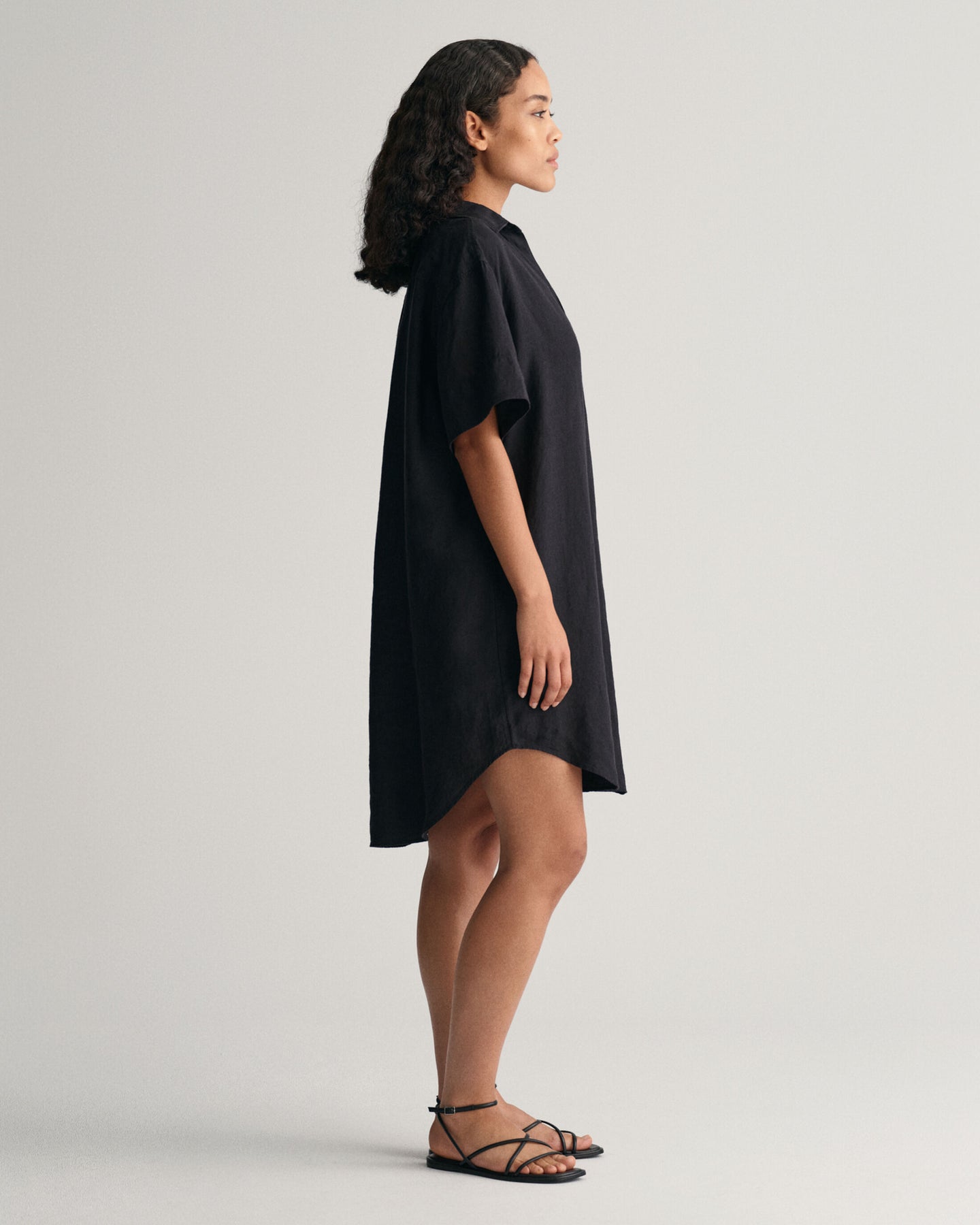 Rel Ss Linen Caftan - Ebony Black