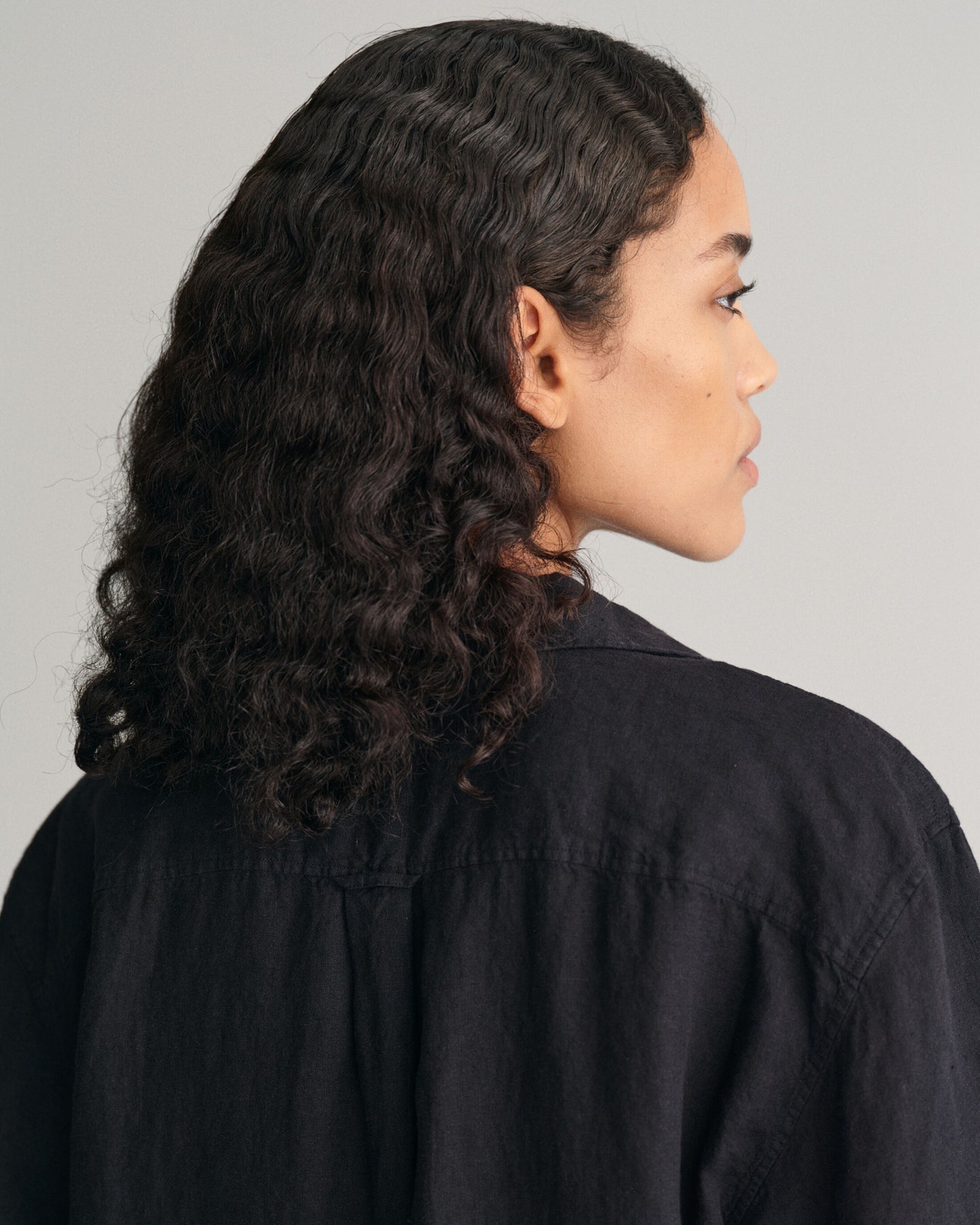 Rel Ss Linen Caftan - Ebony Black