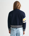 Gant Varsity Knitted Jacket - Evening Blue