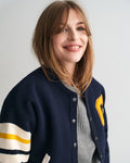 Gant Varsity Knitted Jacket - Evening Blue