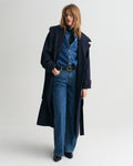 Wool Trench Coat - Evening Blue