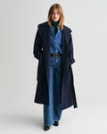 Wool Trench Coat - Evening Blue