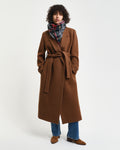 Textured Wrap Coat - Cacao
