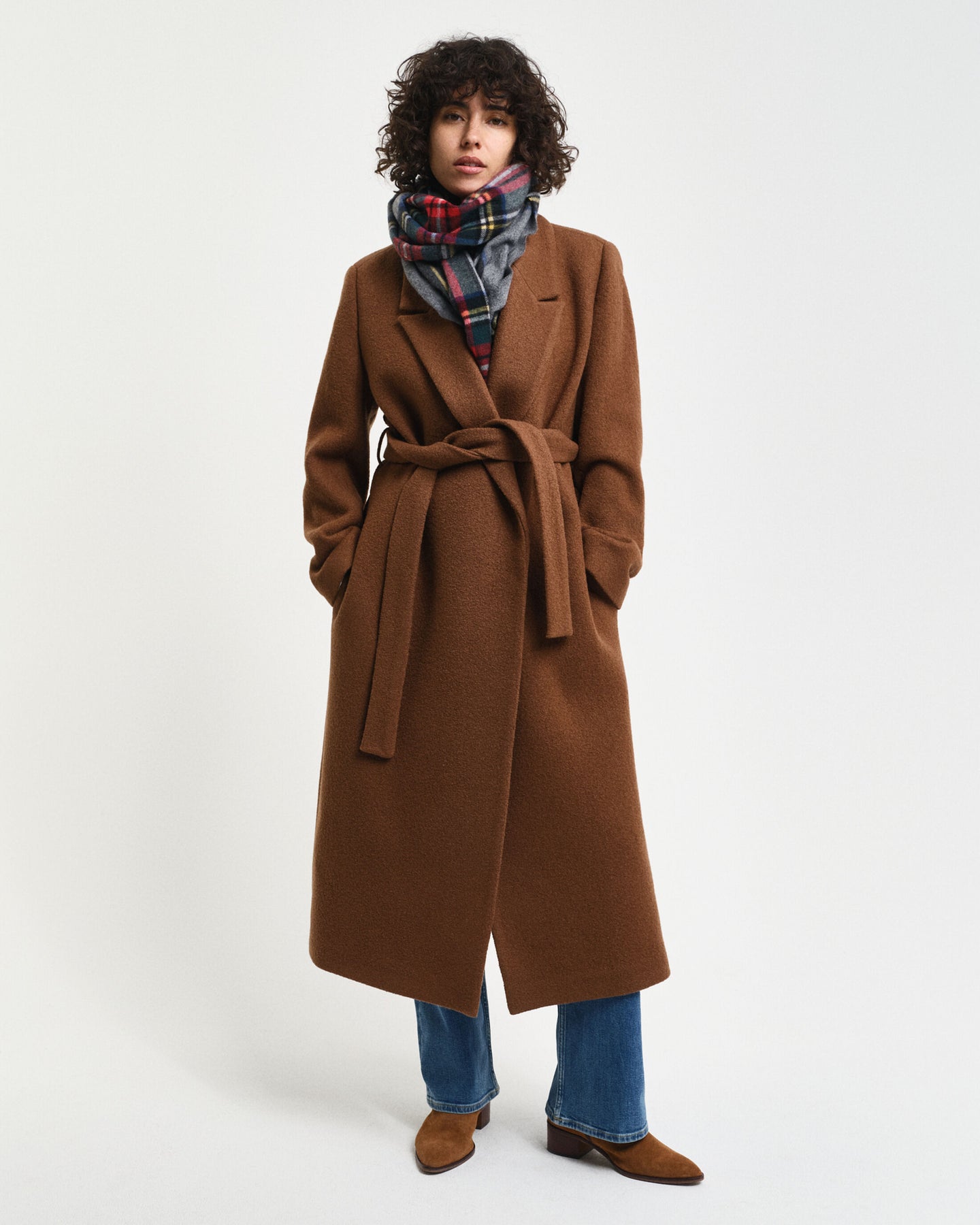 Textured Wrap Coat - Cacao