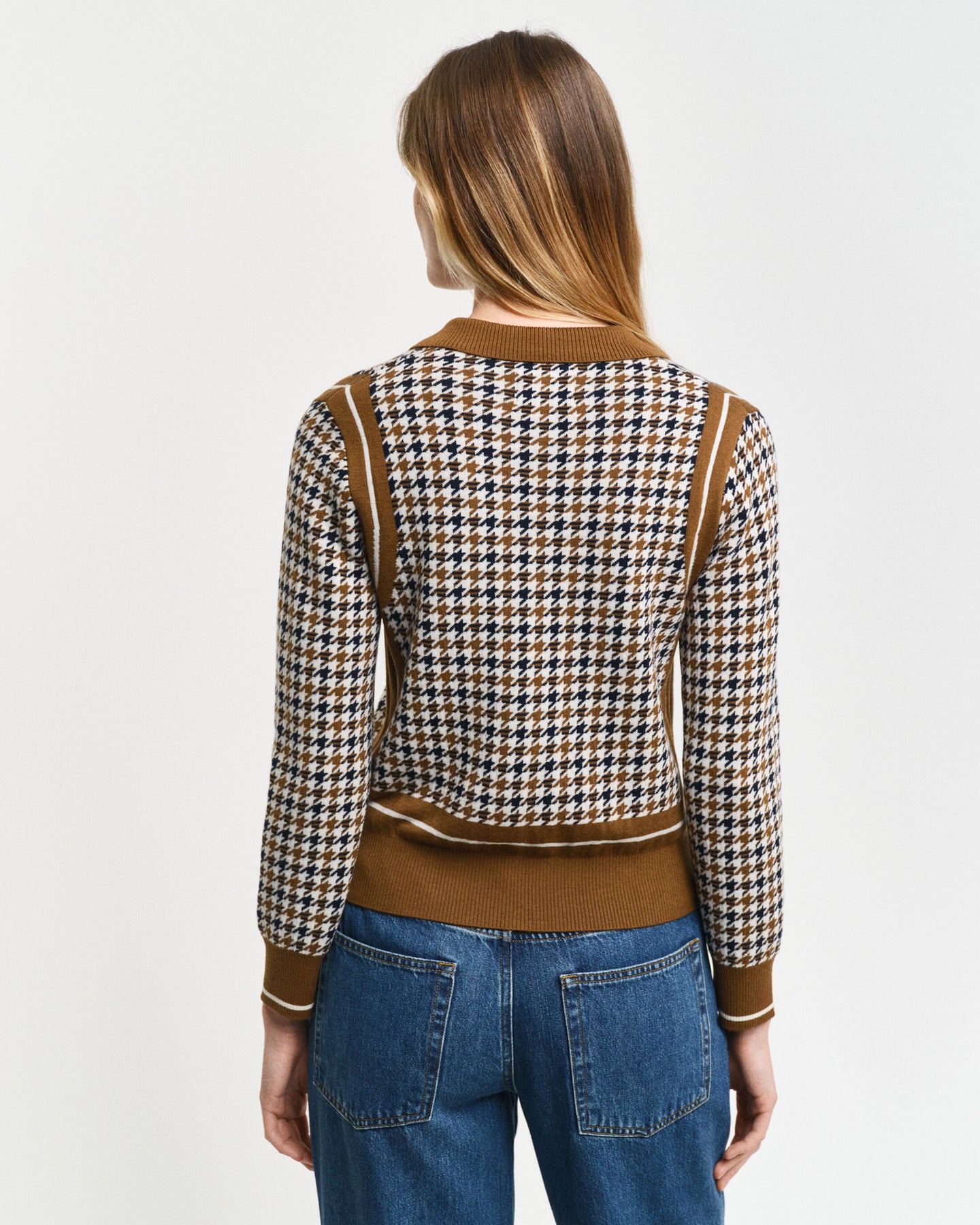 Houndstooth Jacquard Polo - Cacao