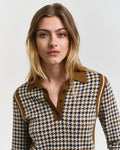 Houndstooth Jacquard Polo - Cacao