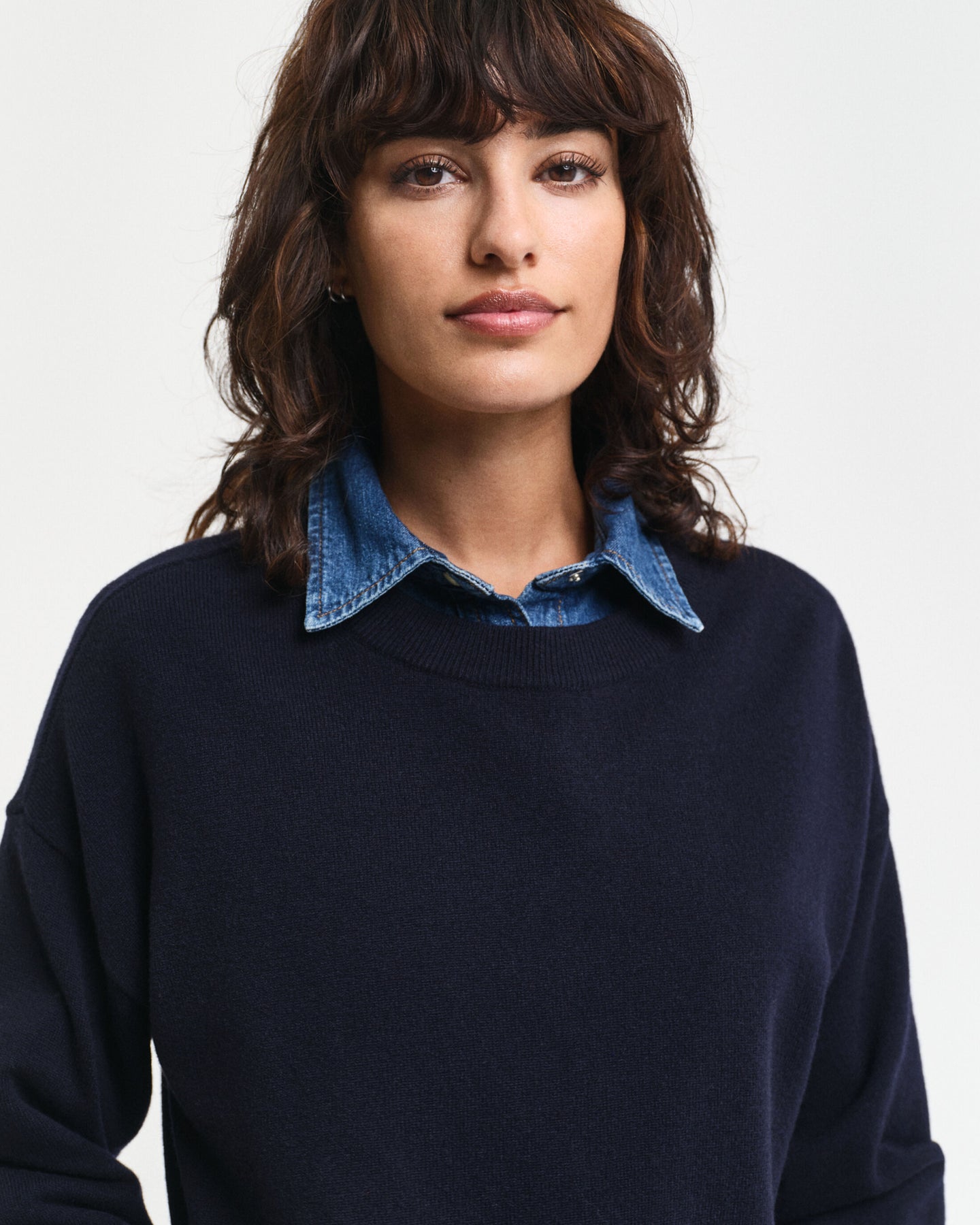 Superfine Lambswool C-Neck - Evening Blue