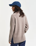 Herringbone Detail Rollneck - Warm Grey