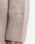 Herringbone Detail Rollneck - Warm Grey