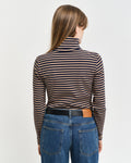 GANT Slim Striped Rib Turtleneck - Caramel Beige
