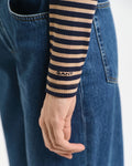 GANT Slim Striped Rib Turtleneck - Caramel Beige