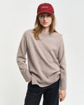 Herringbone Detail C-Neck - Warm Grey